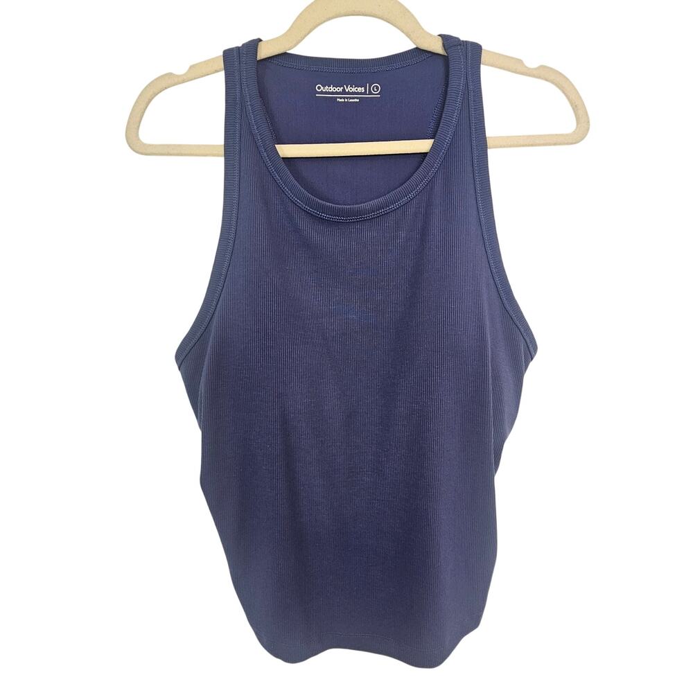 Outdoor Voices Womens Athletic Tank Top Sz L Ruched Sises Stretch Activewear Gym